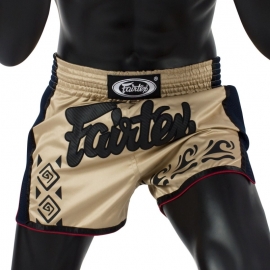 SHORT DE BOXE THAÏ BEIGE/TRIBAL FAIRTEX