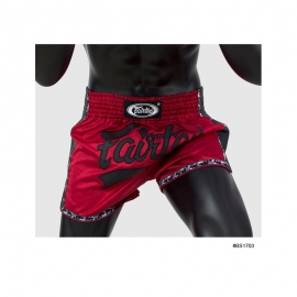 SHORT DE BOXE THAÏ ROUGE/NOIR FAIRTEX