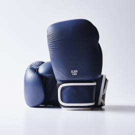 Gants d'entrainement ELION Paris tout cuir Thaï Bleu Marine